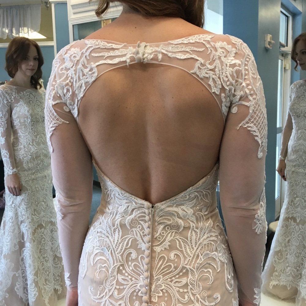 David’s Bridal allover lace wedding dress - Picture 4 of 7